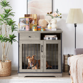 Furniture Dog crate, indoor pet crate end tables, decorative wooden kennels with removable trays