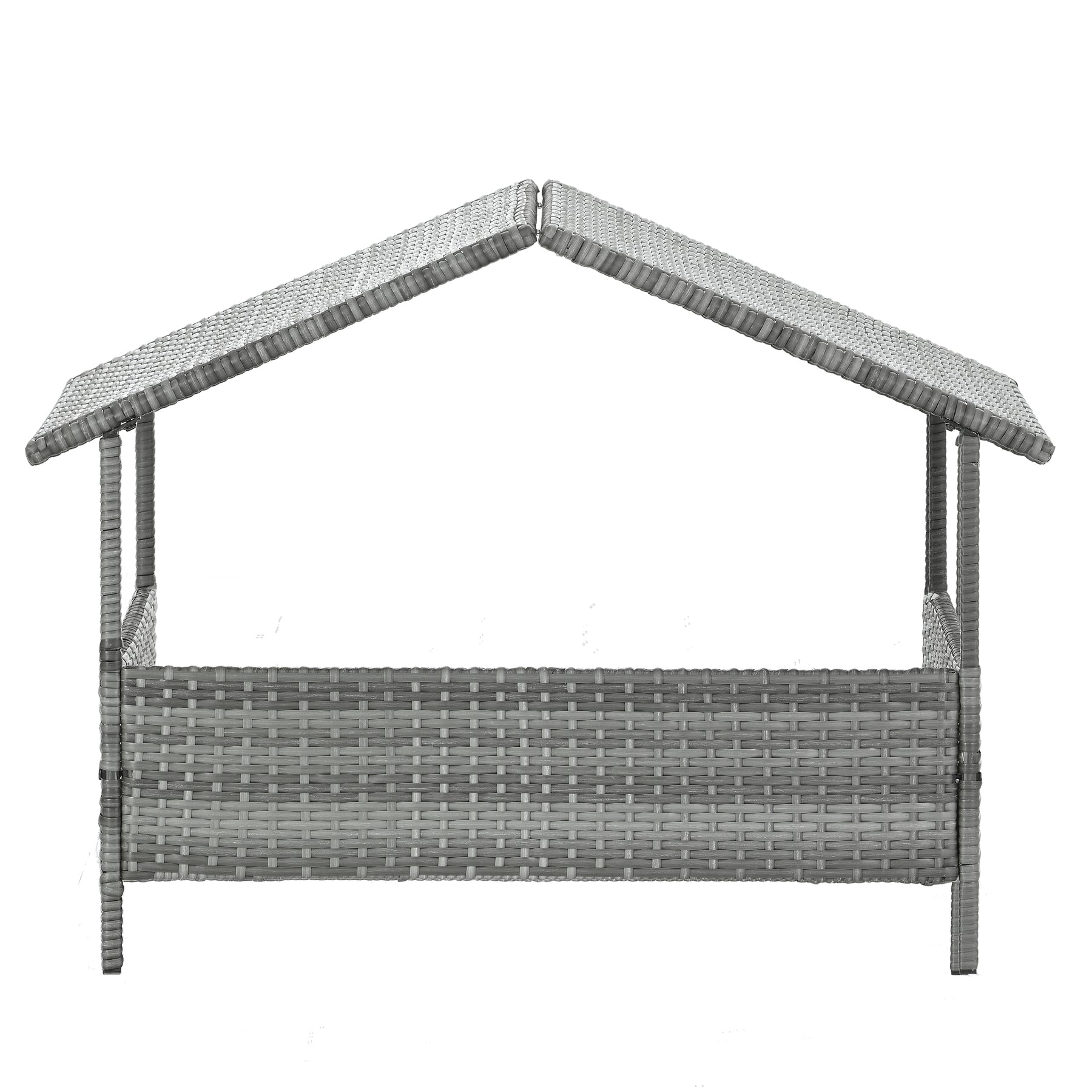 PE Rattan Dog Bed With Canopy